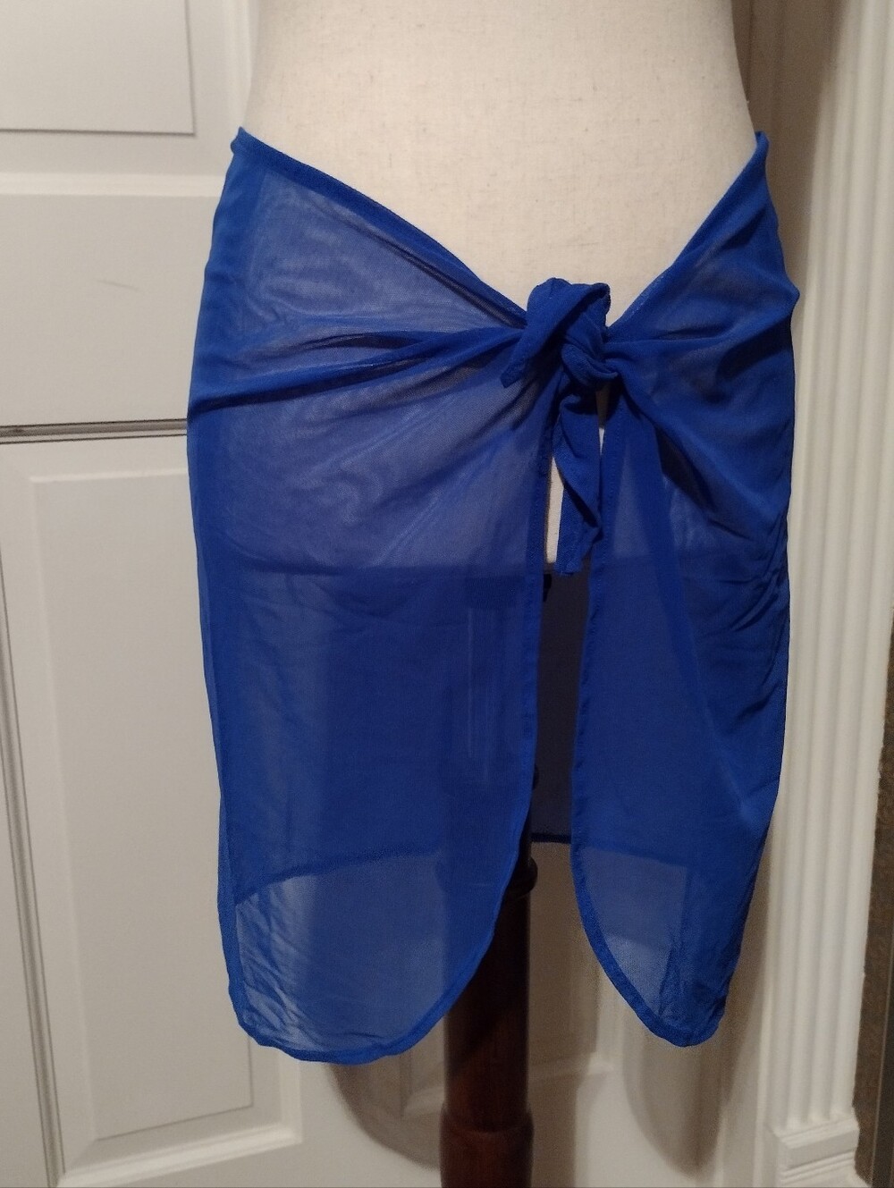 Wear Abouts Sheer Blue Tie-Front Swim Sarong